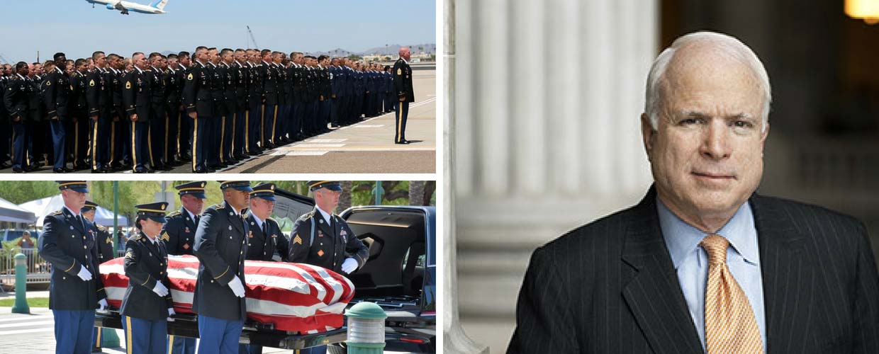 Family, friends and the Nation Honor Veteran, former POW, the Late Senator John S. McCain