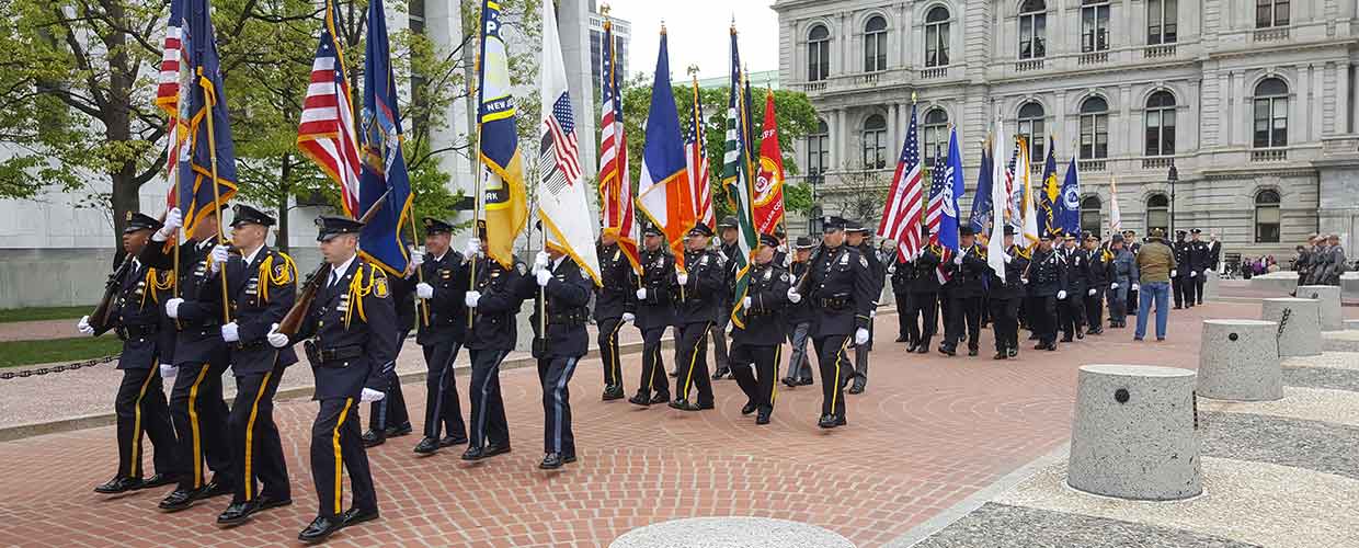 Police officers memorial march Albany NY 2017